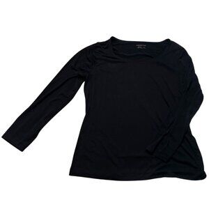 Coldwater Creek Top Womens Size L (14/16) Black Long Sleeve T-Shirt Tee